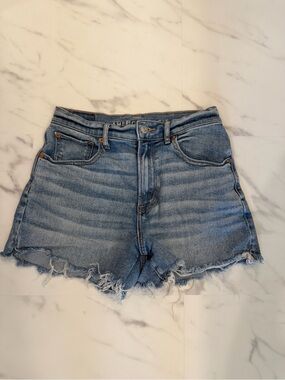 American Eagle Outfitters Light Blue Distressed Denim Shorts
